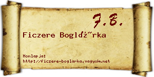 Ficzere Boglárka névjegykártya